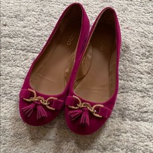 Suede pink Aldo shoes with tassel